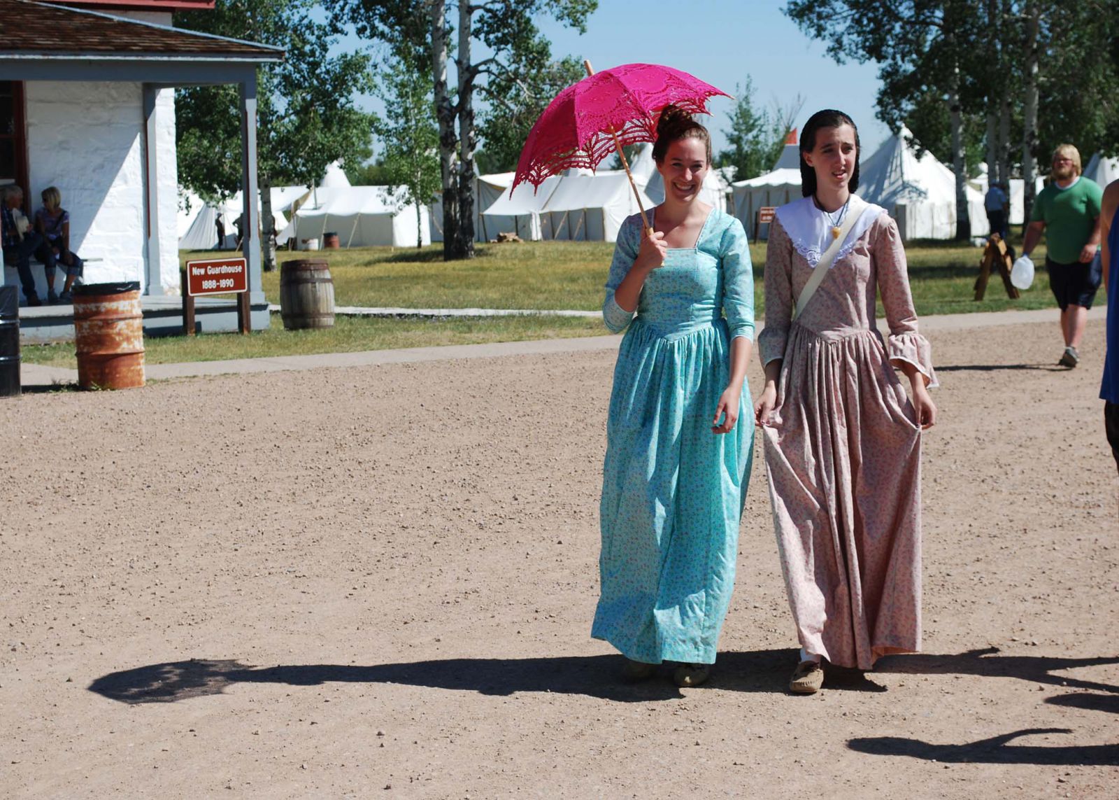 Every one is in period dress at Mountain Man Rendevous in Ft. Bridger, Wyoming.